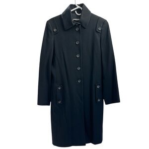 Jill Sander Made in Italy Black Virgin Wool Coat 36